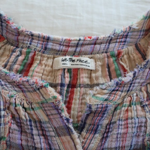 Free People Lucy Plaid Swing Shirt, Size Small - Picture 4 of 12